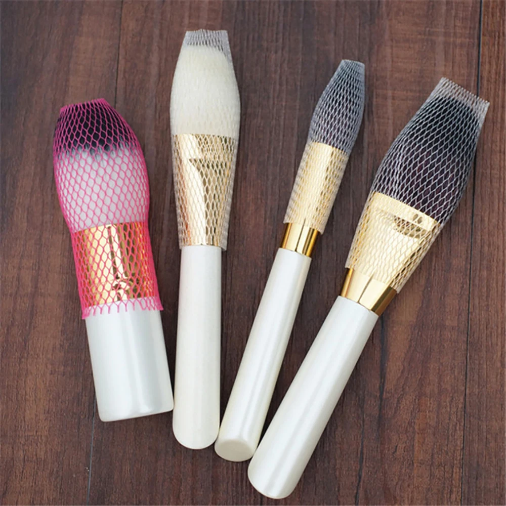 100 Pcs Makeup Brushes Pen Netting Cover Mesh Sheath Protectors Guards