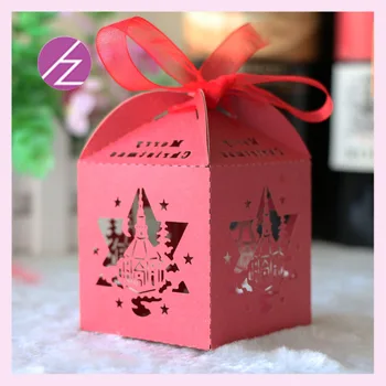 

50pcs/lot 250gsm pearl paper craft party decoration laser cut wedding chocolate cake candy box TH-215