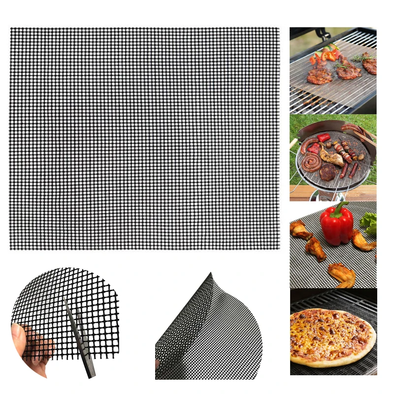 

BBQ Non-stick Barbecue Grilling Mats High Security Grid Shape BBQ Mat with Heat Resistance 30x40cm For Kitchen Outdoor Activitie