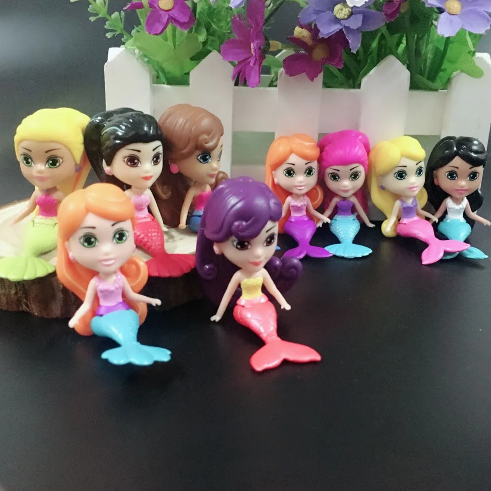 

10pcs mermaid + 50 Splashlings Ocean Full Of Friends FISH Animal Figures Collection Toys random send