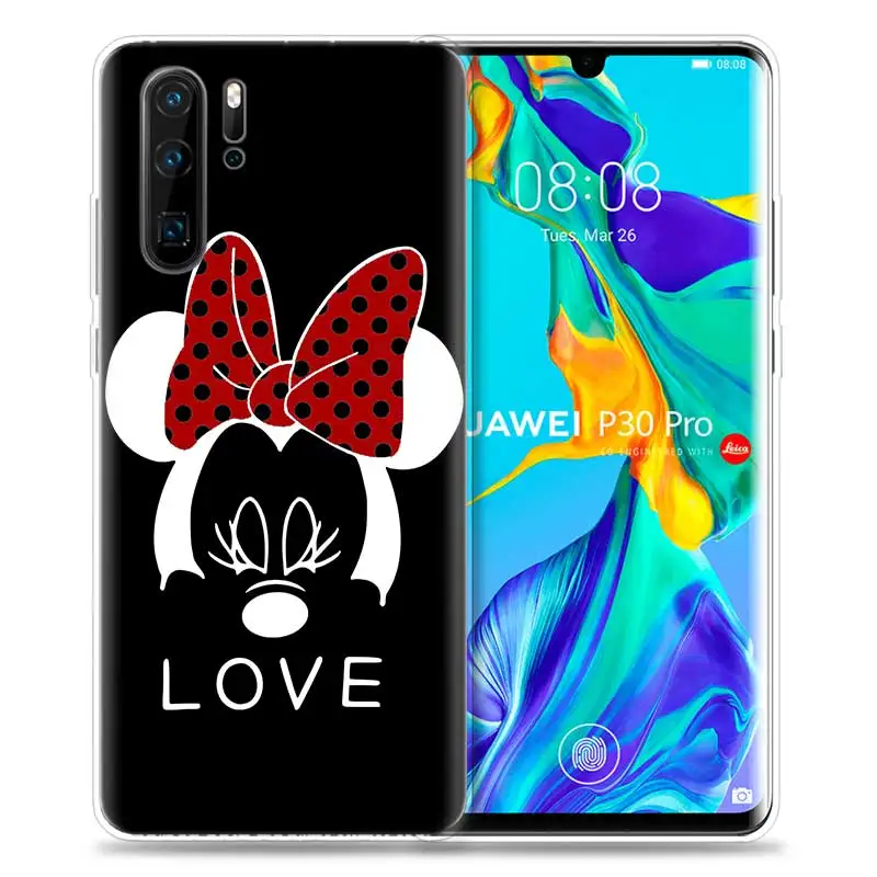 Чехол для huawei P30 P20 P10 P9 mate 10 20 Lite Pro, чехол для мобильного телефона P Smart Z Plus, чехол для влюбленных с поцелуями, Микки и Минни Маус - Цвет: HP-05