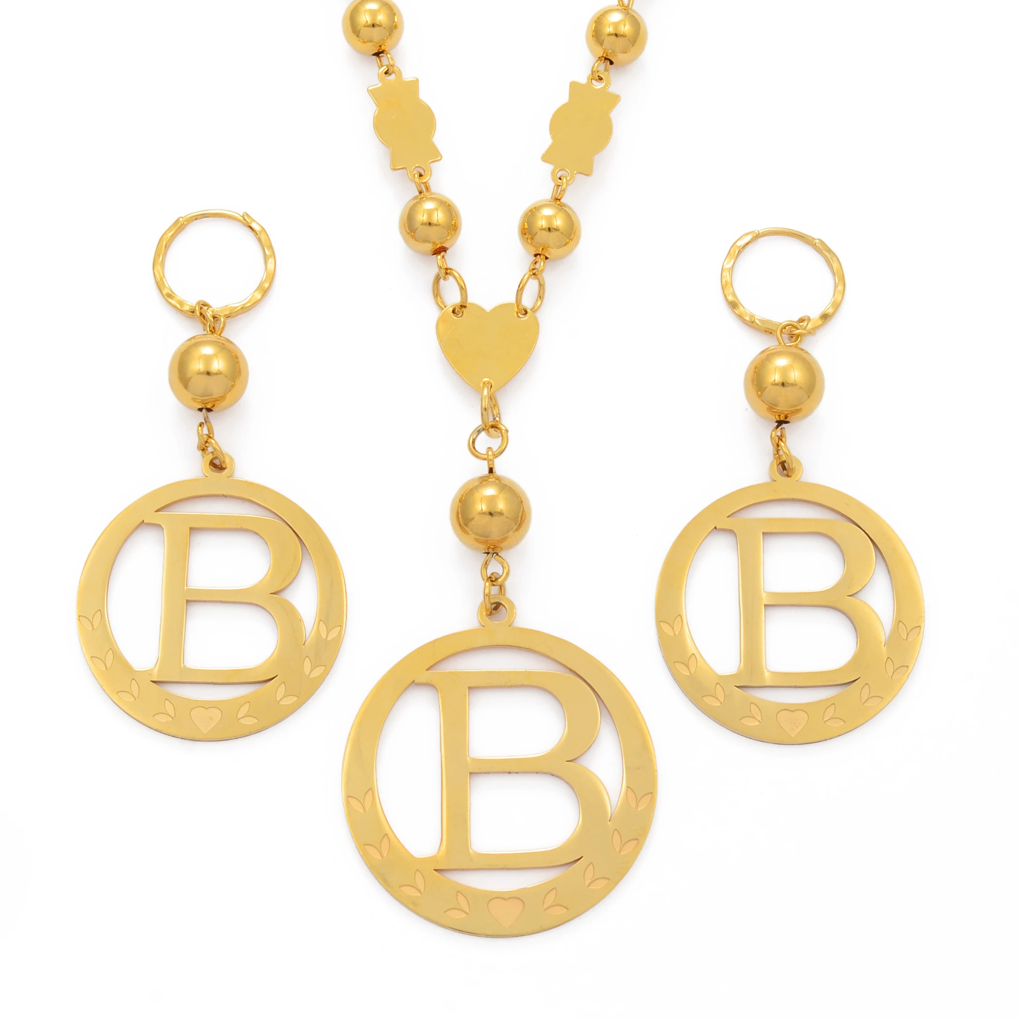

Big Size Letters Set Pendant Necklaces & Spring-Ring Gold Color Micronesia Alphabet English Initial Letter A-Z Jewelry NE+ER