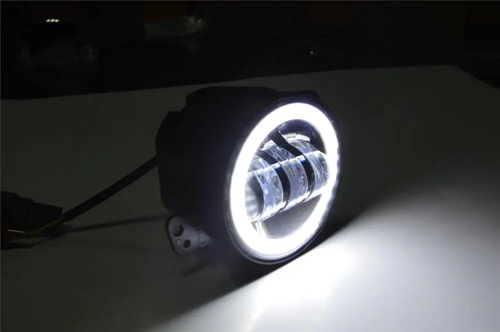 2 шт./пара 4 дюйма 30 Вт Светодиодный фонарь светильник для Jeep Wrangler JK 07~ 14 высокое Мощность светодиодный противотуманный фонарь Авто дневные ходовые огни, светильник ing светодиодный налобный фонарь - Цвет: White Halo