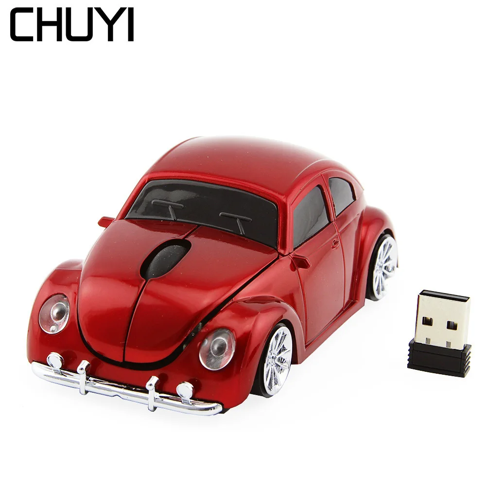CHUYI Car Shaped USB 2.4G Wireless Optical Mouse 1600DPI Ergonomic VW