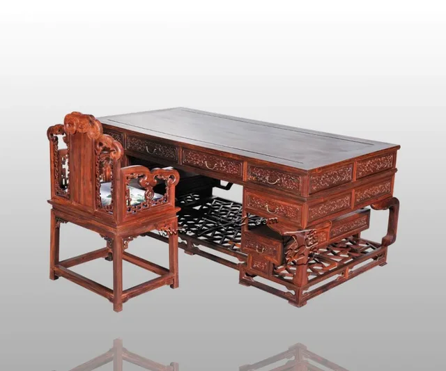 New Clical Rosewood Office Furniture Set Carven Desk Living New Clical Rosewood Office Furniture Set Carven Desk Living Room Long Console Table Redwood Book Case