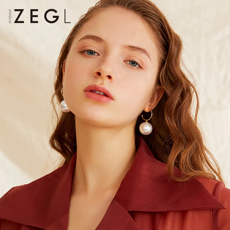 Женские банкетные серьги ZEGL925 с красным ухом|Серьги| |