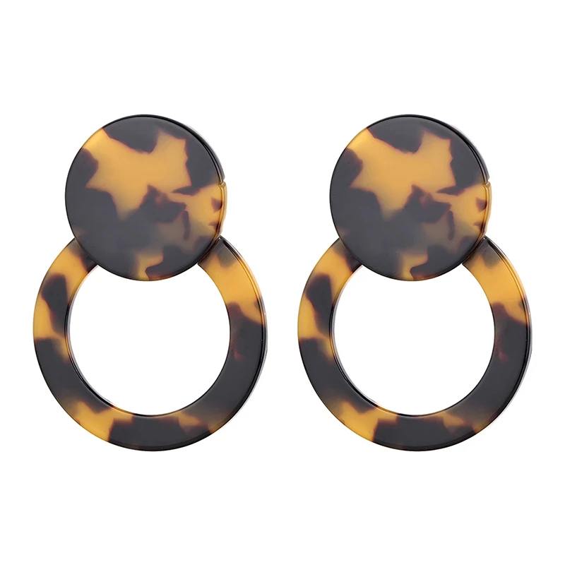 

Brand Design New Pendientes Mujer Hollow Out Geometry Smooth Colourful Acrylic Drop Earrings Material For Elegant Design Jewelry
