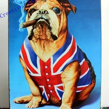 Смешные мопса для жестяная вывеска wall art, металла плакат собачий 30x20 см