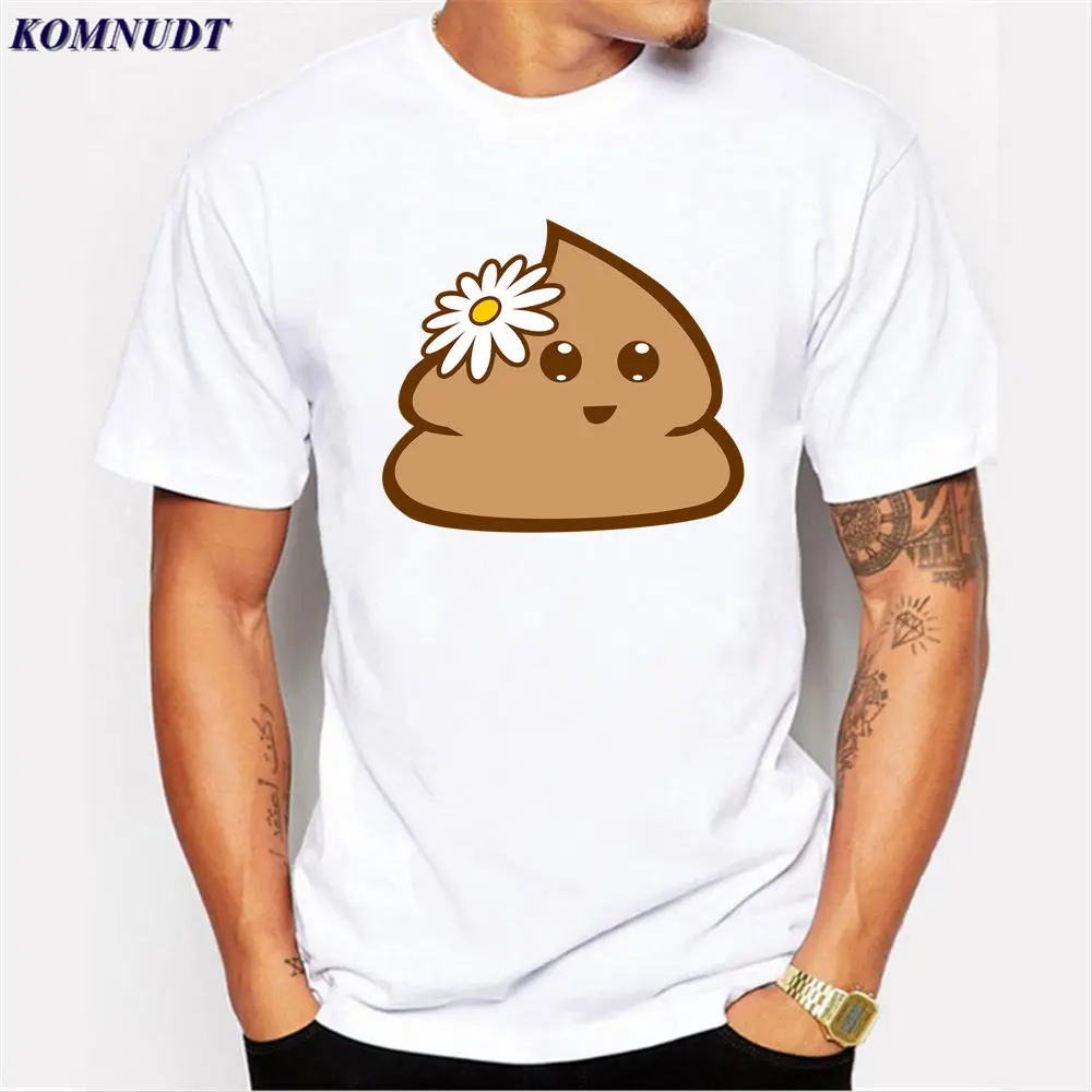 KOMNUDT Karakter Kartun Lucu Desain Retro Dicetak Laki Laki Tops