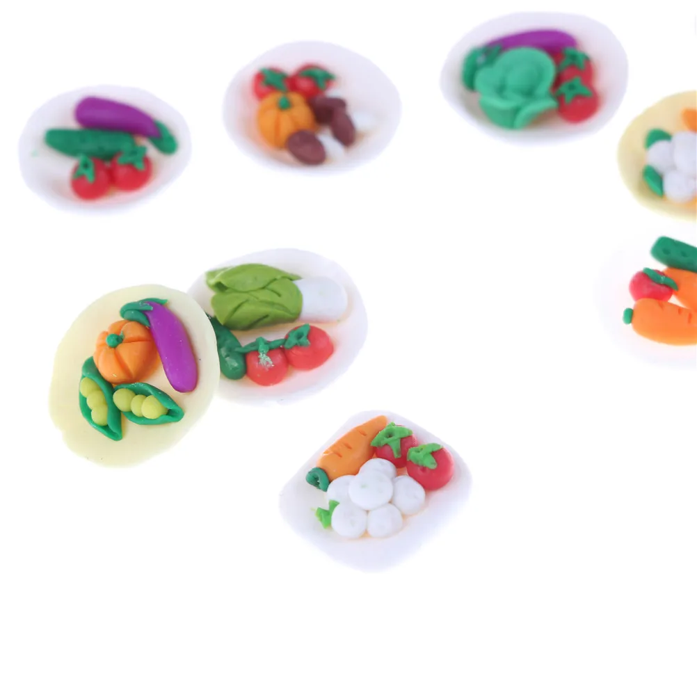 1,5 см еда мини блюдо для овощей платформенный декор Классический ролевые игры подарки кукольный домик миниатюры кухонные игрушки