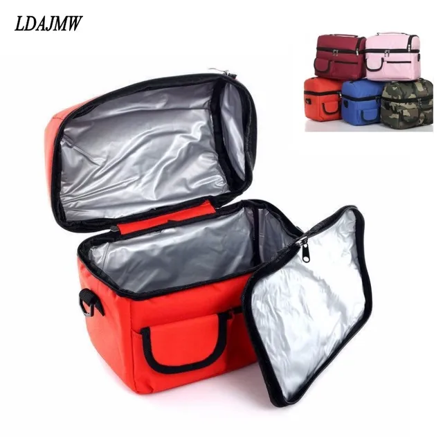 Ldajmw Large Capacity Portable Ice Bags Waterproof Nylon Cooler Bag Ldajmw Large Capacity Portable Ice Bags Waterproof Nylon Cooler Bag Lunch Leisure Picnic Packet Bento