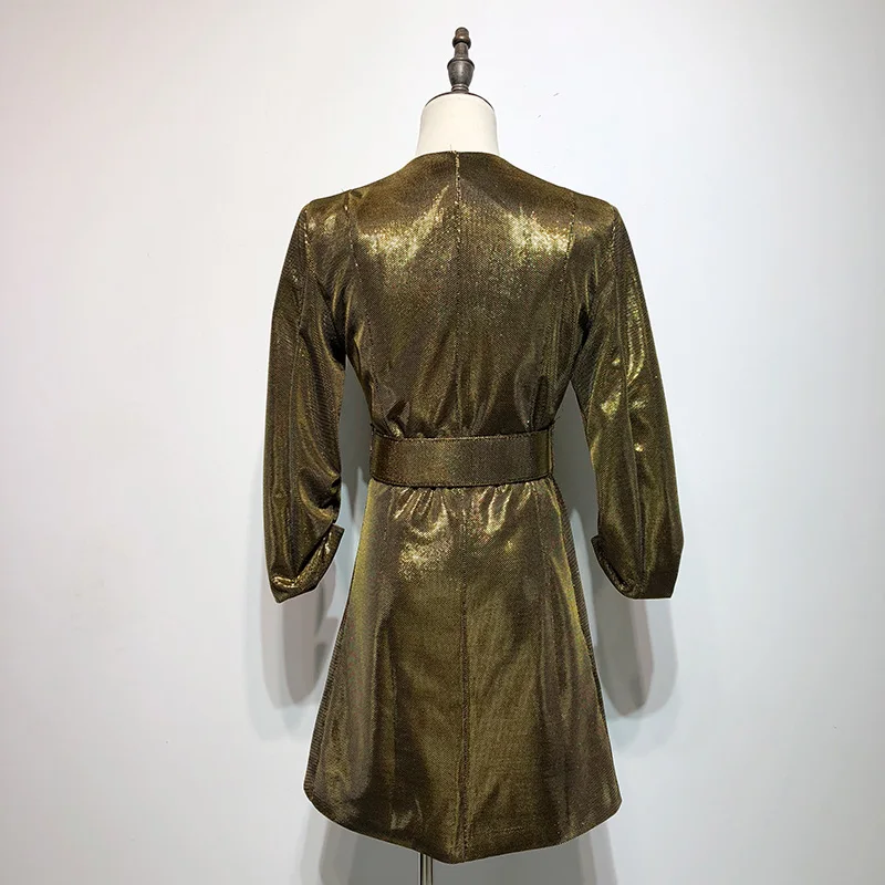 Женское платье распродажа vestido de festa Весна Новое Европейское и американское красивое Девушка Металл V-платья с галстуками для похудения Вечерние