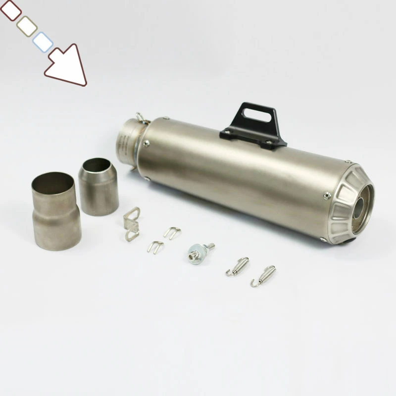 

61mm Black/Titanium Color Inlet Motorcycle Exhaust Muffler Pipe Racing Sport Motorbike For BJ600 Z800 KTM390