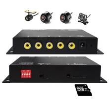 multipath Panoramic driving recorder DVR Monitoring Traffic Record four video view recorder for rear front side CCd HD camera