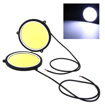 

LEEPEE 1 Pair LED Car DRL Daytime Running Light Bendable Flexible COB Auto Day Light Round Shape External Light Source