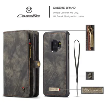 

Retro 2 in 1 Wallet Leather Case for Samsung Galaxy S7 S8 S9 Note 8 Card Slots Multifunction Case for Galaxy S7 Edge S8 S9 Plus