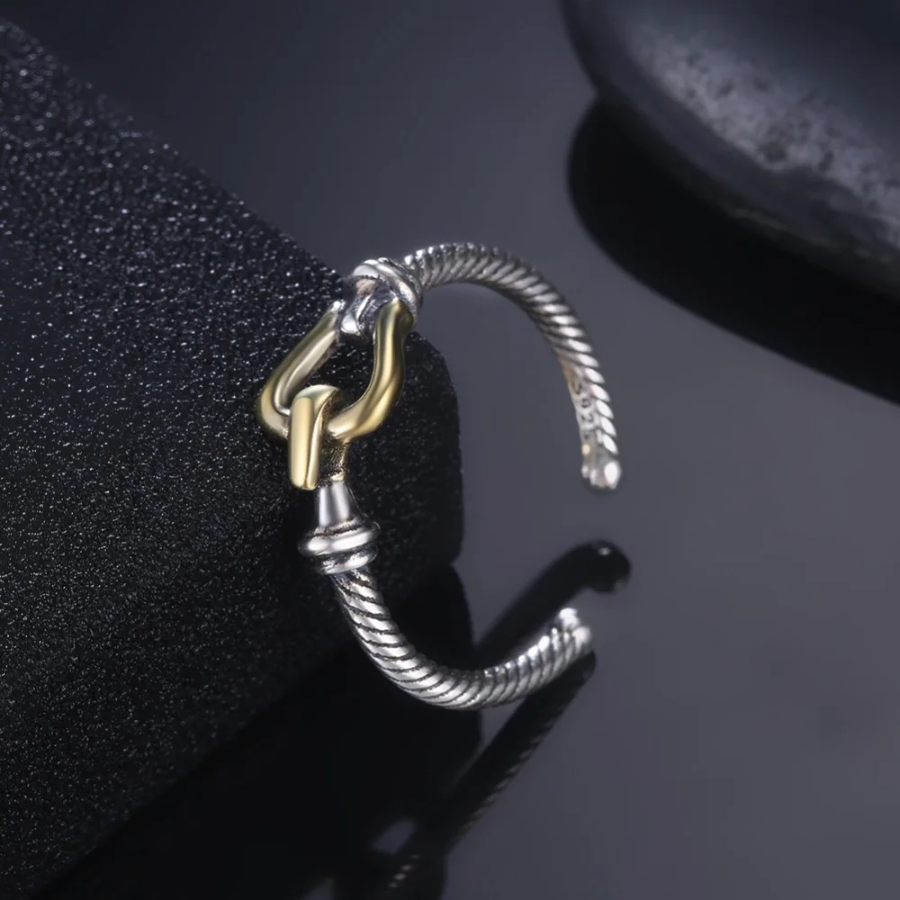 Adjustable Brass 925 silver Rings For Women Decoration Lock Rings 2018 New Arrival Hot Sale Dropshipping (jewelora RI103551)