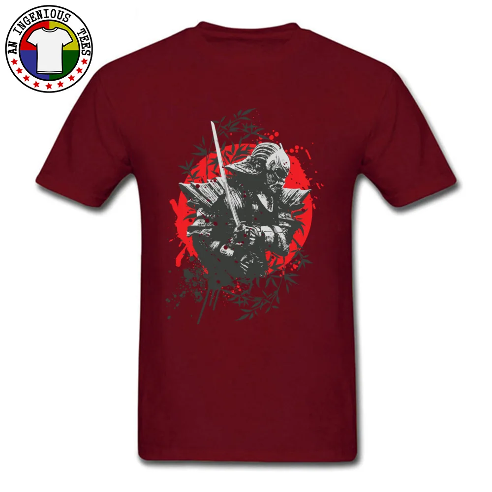 Faddish Men T-Shirt Crewneck Short Sleeve Pure Cotton Black Samurai Tops Shirts Fitness Tight Tops Tees Drop Shipping Black Samurai maroon