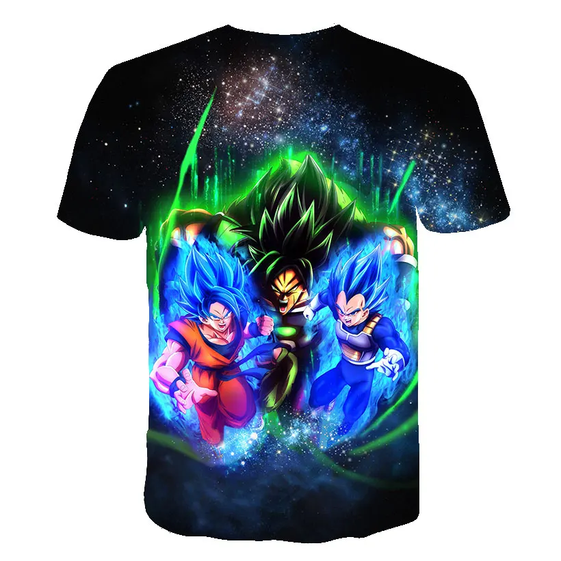 Мужская 3D футболка Dragon Ball Z Goku Супер Saiyan God красные синие волосы Vegito принт