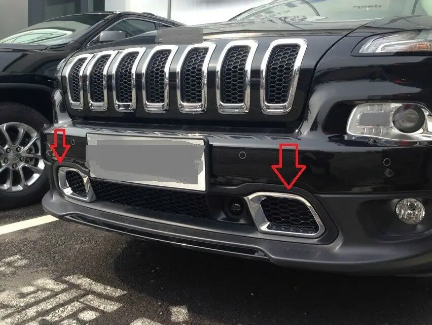 Для Jeep Cherokee 2014-2018 ABS Хромированная передняя решетка для воздушного выхода |