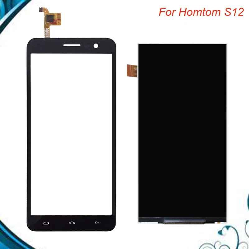 

5.0'' Black 100% Tested OK For Homtom S12 LCD Display+Touch Screen Digitizer For Homtom S12 Mobile Replacement