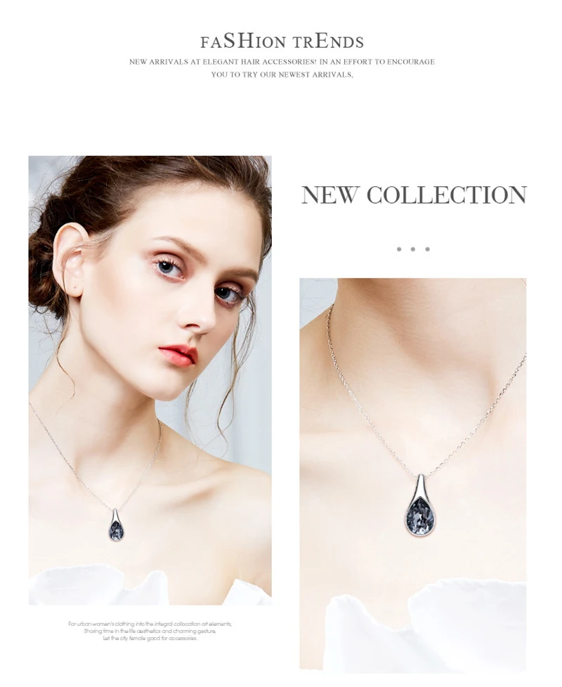 Malanda Water Drop Pendant Necklaces For Women New Fashion Crystals From Swarovski Necklace Elegant Wedding Party Jewelry Gift