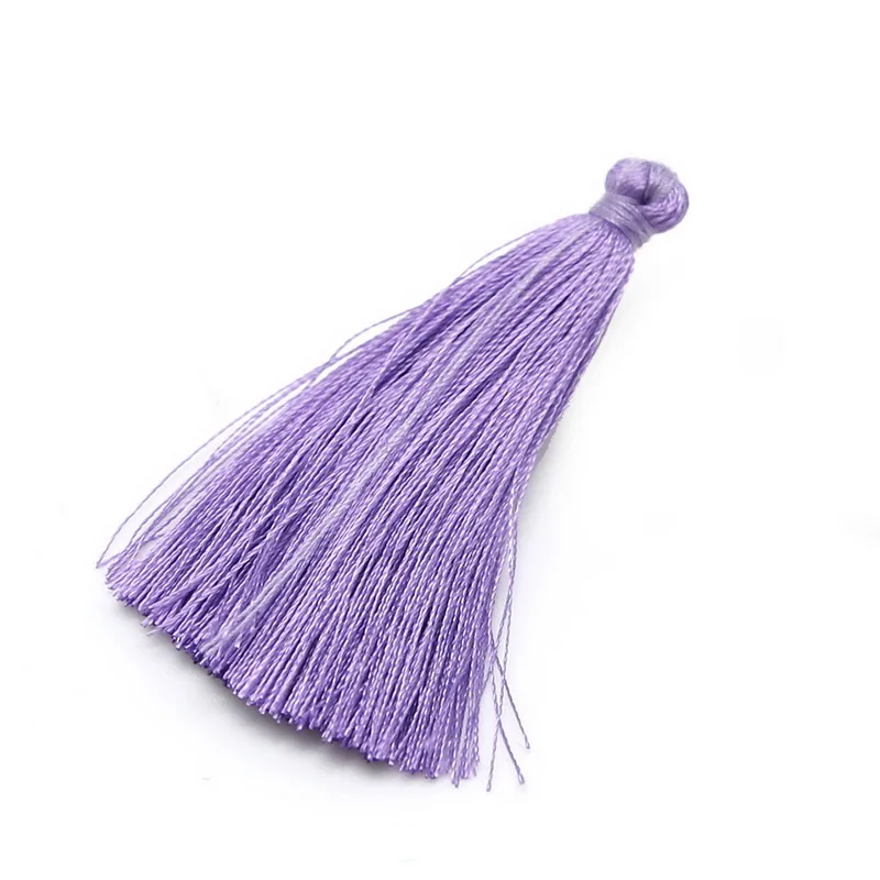 Китайская кисточка с узлом, 2 шт./лот, 65 мм, одежда, шелковая кисточка, подвеска для ручной работы, кисточка, серьги, одежда, Декор, шитье и ремесло, материал - Цвет: Purple