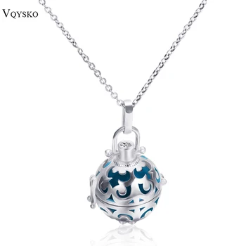 

316L Stainless Stee Chain Cage Angel Ball Necklace 7 Colors Ball Metal Pregnancy Ball in Pendants Baby Chime Necklace