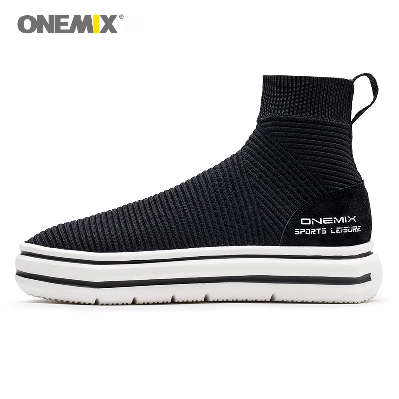 

Onemix sock ankle boots for men height increasing walking shoes for women outdoor trekking sneakers autumn winter warm shoes