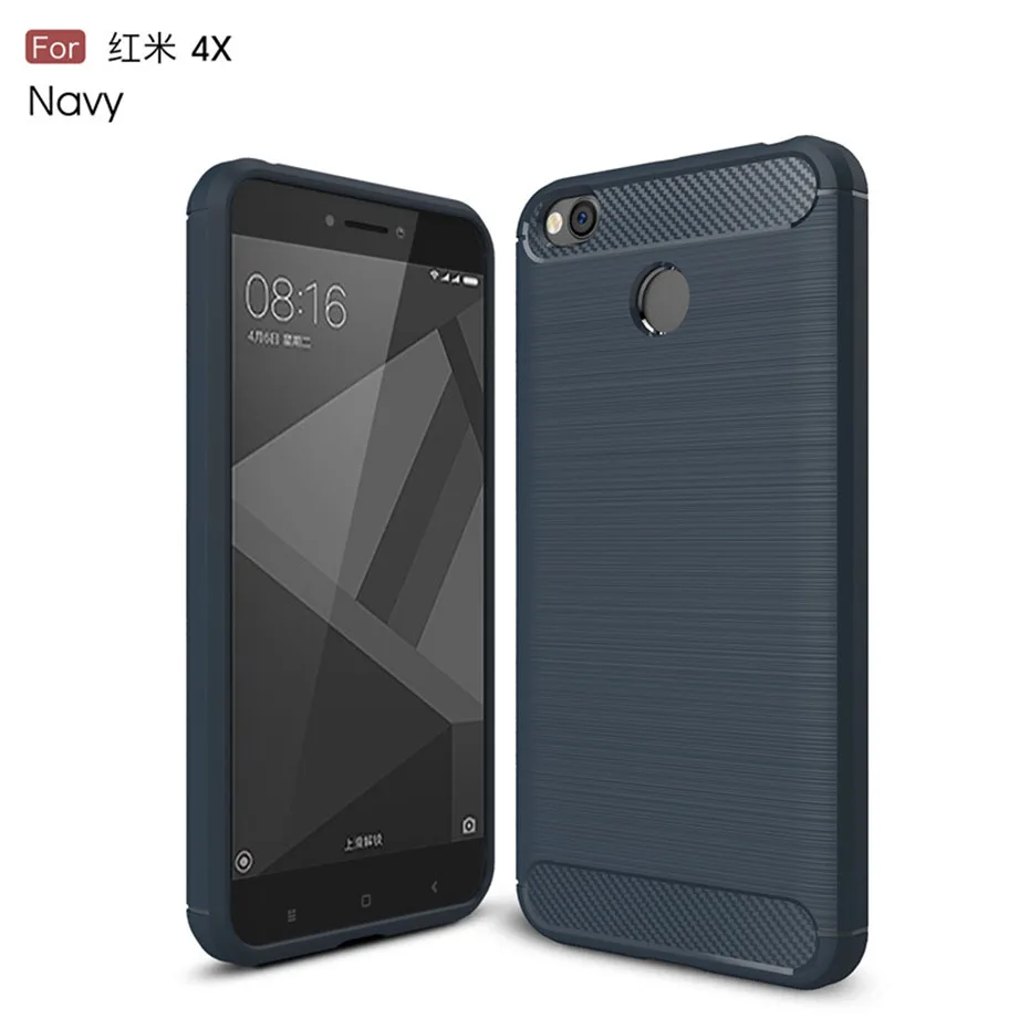 xiaomi leather case handle For Xiaomi Redmi 4X Case Silicone Carbon Fiber Heavy ShockProof Full Protector Fitted Soft TPU Case For Xiaomi Redmi 4X Cover xiaomi leather case handle