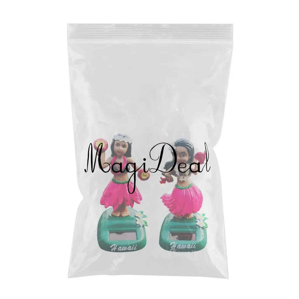 Hawaii Girl Car Dashboard Ornament Office Desk Bobblehead Solar Toy 2Pcs/Set