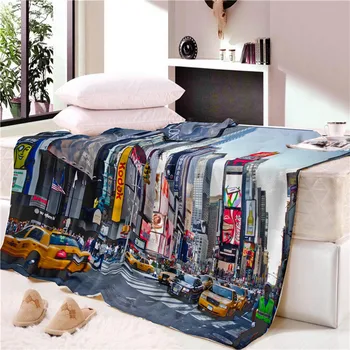 

Soft Fleece Throw Blanket Urban New York Cityscape At Sunset Skyscrapers Panoramic Metropolis Architectural Photo