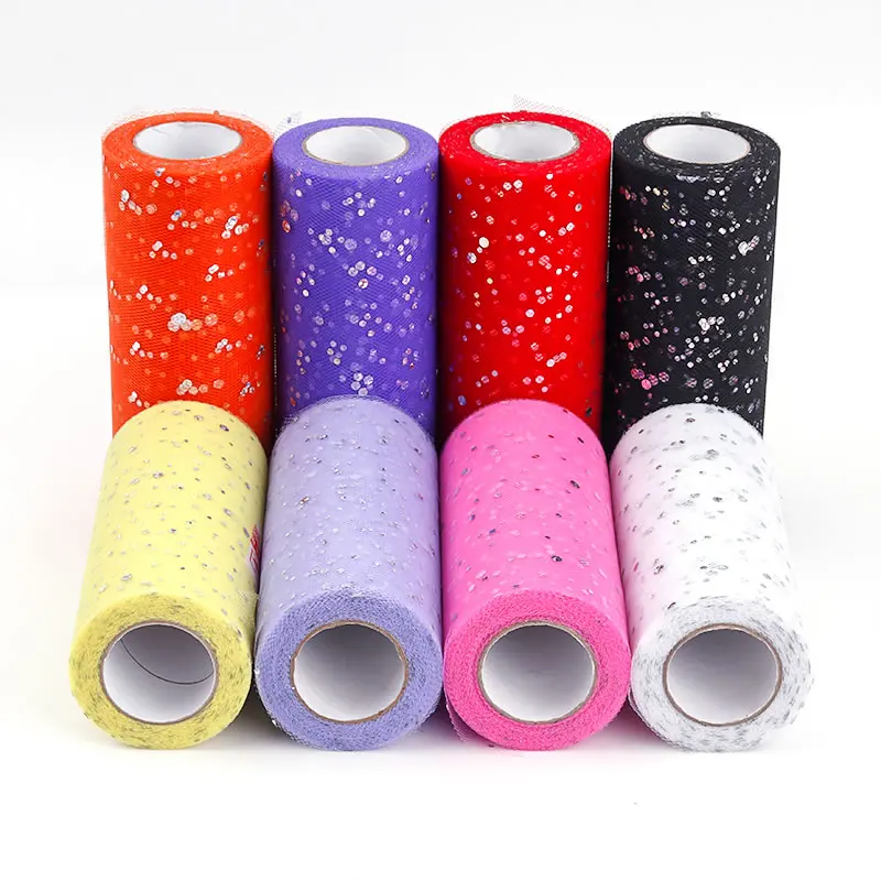 25yds Lace Sequins Tulle Fabric DIY Baby Shower Tutu Skirt Wedding Party Decor Organza Desk Cloth Sashes Birthday Gifts Supplies | Дом и сад