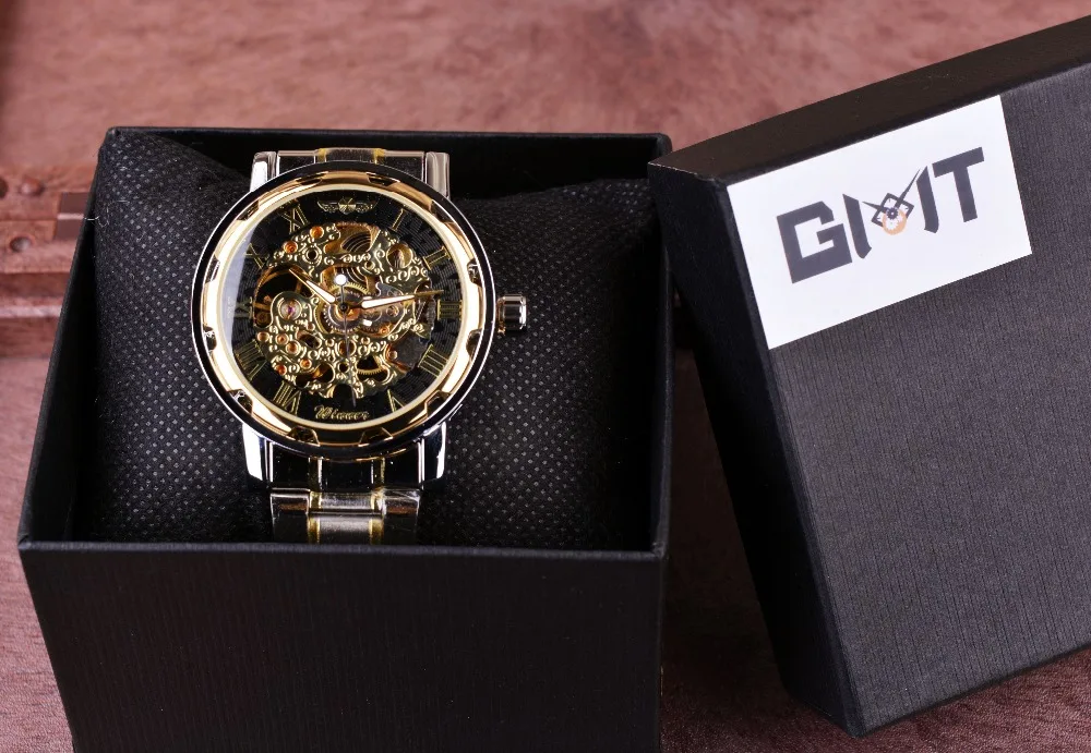 Transparent Gold Watch Men Watches Top Brand Luxury Relogio Male Clock Men Casual Watch Montre Homme Mechanical Skeleton