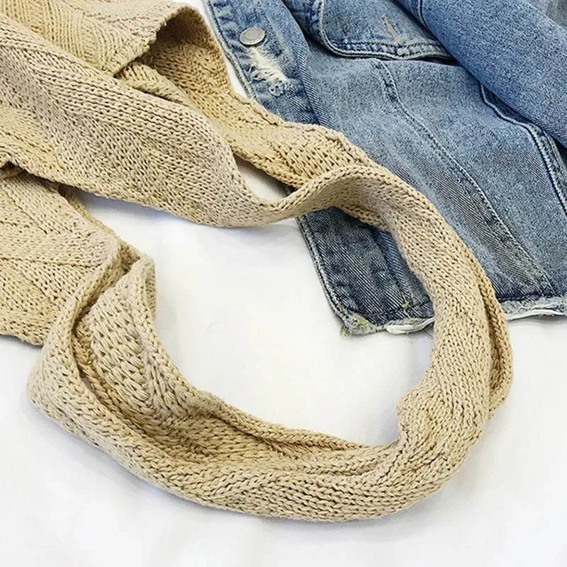 Autumn New Women Fahsion Straw Bags INS Popular Female Exquisite Handbag Large Lady Holiday Weave Shoulder Bag Knit Bolsa SS3399 (12)