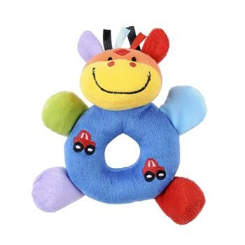 

2019 Baby Rattles Mobiles Cartoon Toys For Baby Animal Hand Bell Dog Rattle 0-12 Months Toy Learning Education Resource