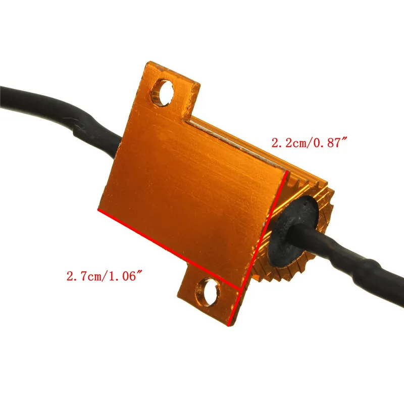 2 шт. 12 в 25 Вт 8,2 Ом светодиодный светильник-индикатор для мотоцикла лампы нагрузочный резистор мигалка реле 42 см прочный-Простота установки
