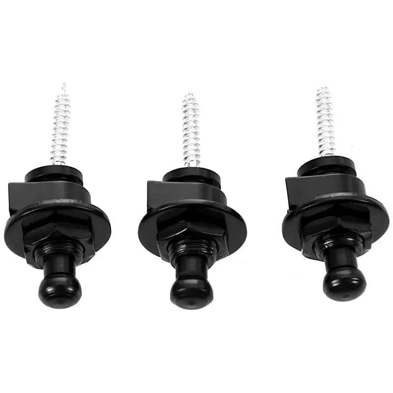 10x круглая головка гитарный Бас ремень замки Schaller-style Straplocks, черный