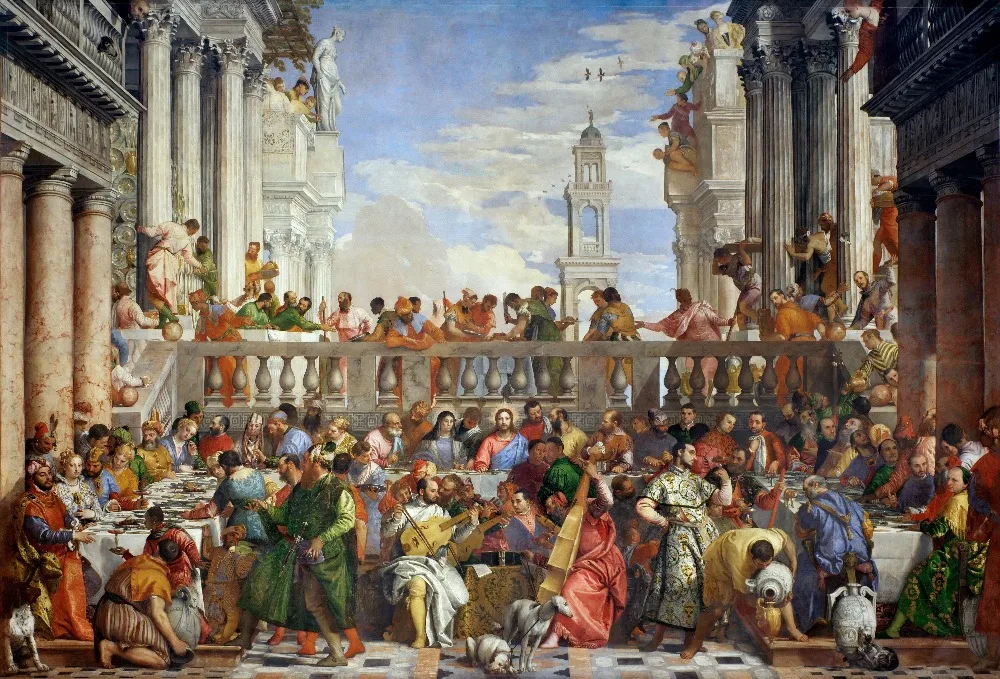 Картина оптом-Paolo Veronese Jesus The Wedding at Cana великолепный Sultan Османской империи 1562 г. с