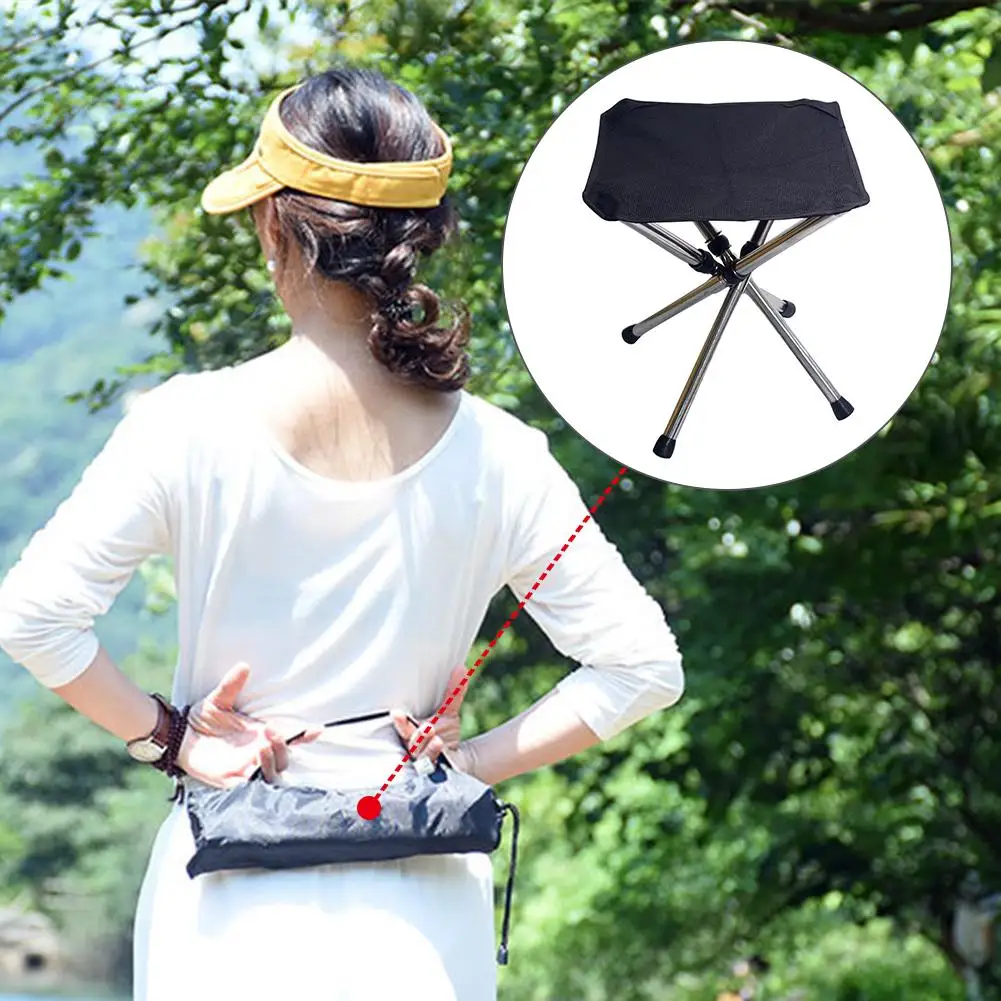 Folding Stool Compact Portable Foldable Stool Outdoor Lightweight Camping Fishing Chair Stool For Garden Picnic Telescopic Stool