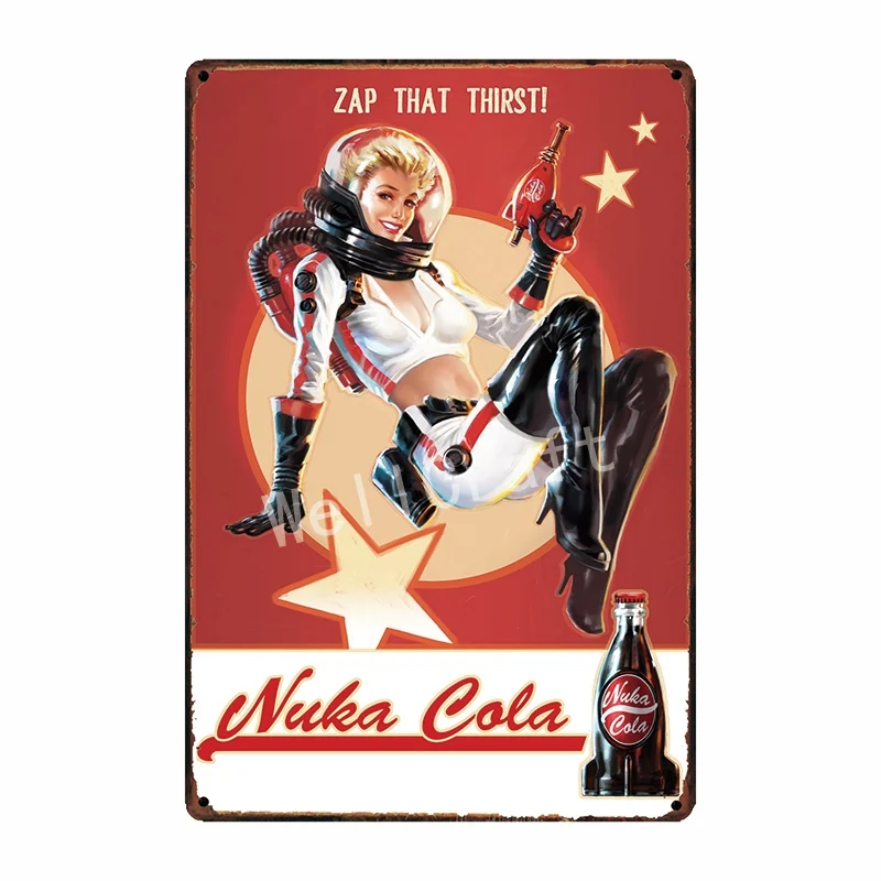 [WellCraft] Fallout 3 4 Game NUKE COLA металлические вывески настенный постер декор для домашней