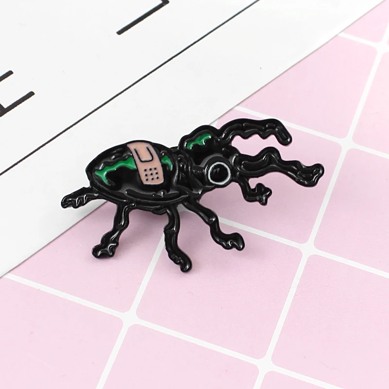 

Beetle Badge Pin Cartoon Cute Insect Animal Metal Enamel Brooch Trendy Personality Backpack Clothes Jewelry Accessories Gift