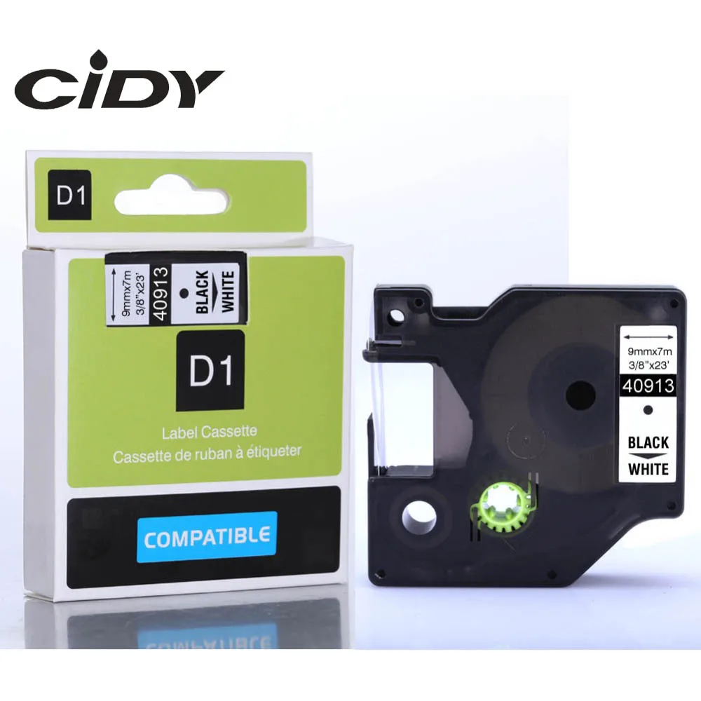 CIDY 50PKS 9 мм * 7 м черный на белом 40913 кассета для dymo d1 ленты DYMO LM160 LM280 PNP | Компьютеры и