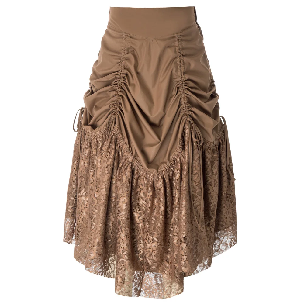 Black Vintage Gothic Skirt Women Victorian Goth Costume Clothing Lace