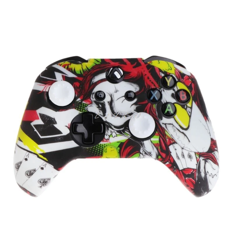 

Silicone Protective Skin Case for XBox One X S Controller Protector Water Transfer Printing Camouflage Cover Grips Caps