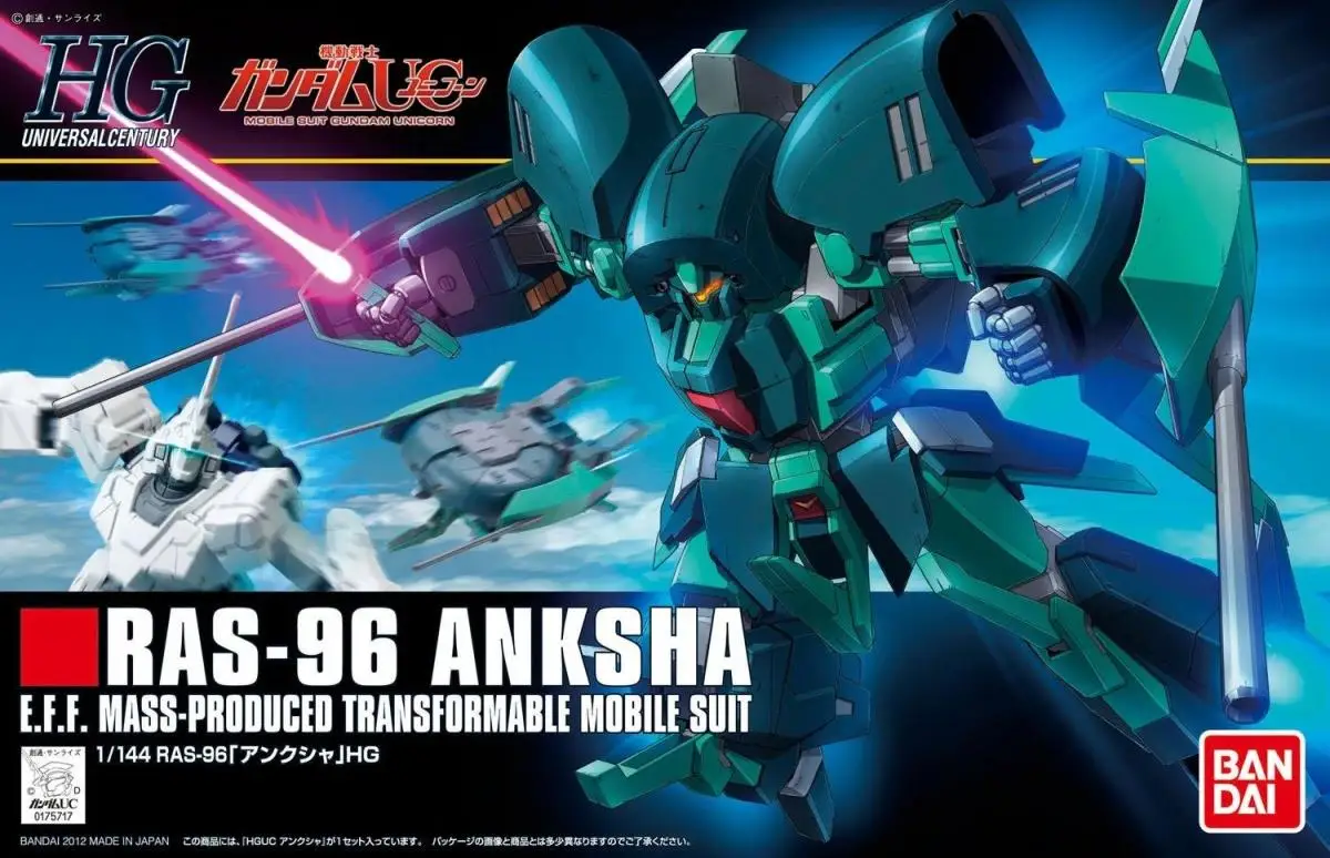 Bandai Gundam 1/144 HGUC RAS-96 ANKSHA мобильный костюм сборки модель Наборы фигурки Детские игрушки
