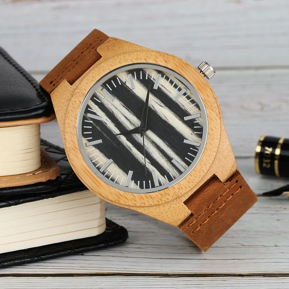 Retro Coffee Dark Blue Dial Quartz Men's Watch Luxury Round Dial Analog Leather Band Fashion Men Sport Watch relogio de Madeira 2018 (7)