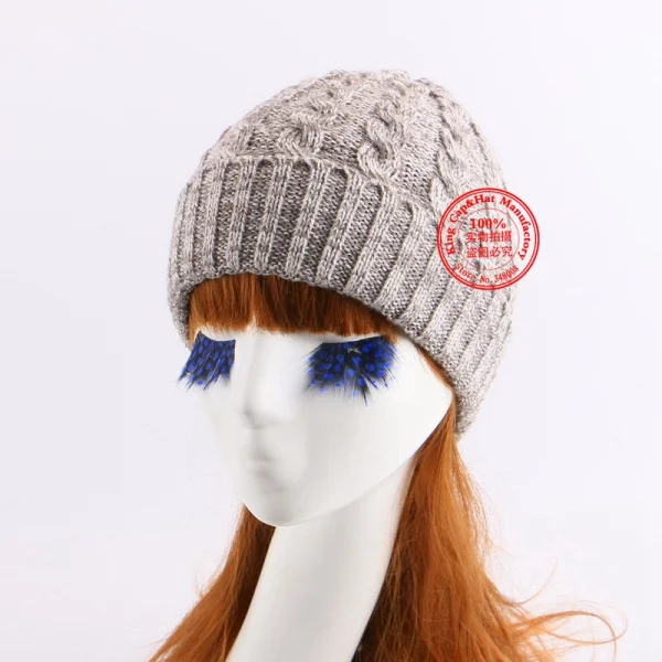 

women girl cheap winter hat knit embroideried beanies solid colorful fashion real animal fur pompom skullies crochet gorros caps