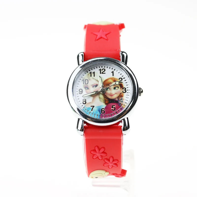 Детские часы принцессы Эльзы, электронный красочный светильник, детские часы для девочек на день рождения, подарок для детей, детские наручные часы