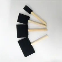 4 espuma Conjunto de Pincel de Esponja Escova de Pintura Quatro Tamanho Diferente Handel De Madeira Ferramentas de Arte de Pintura A Óleo Aquarela Bonito Estudantes Papelaria(China)